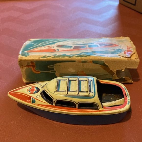 Rare Vintage tin boat